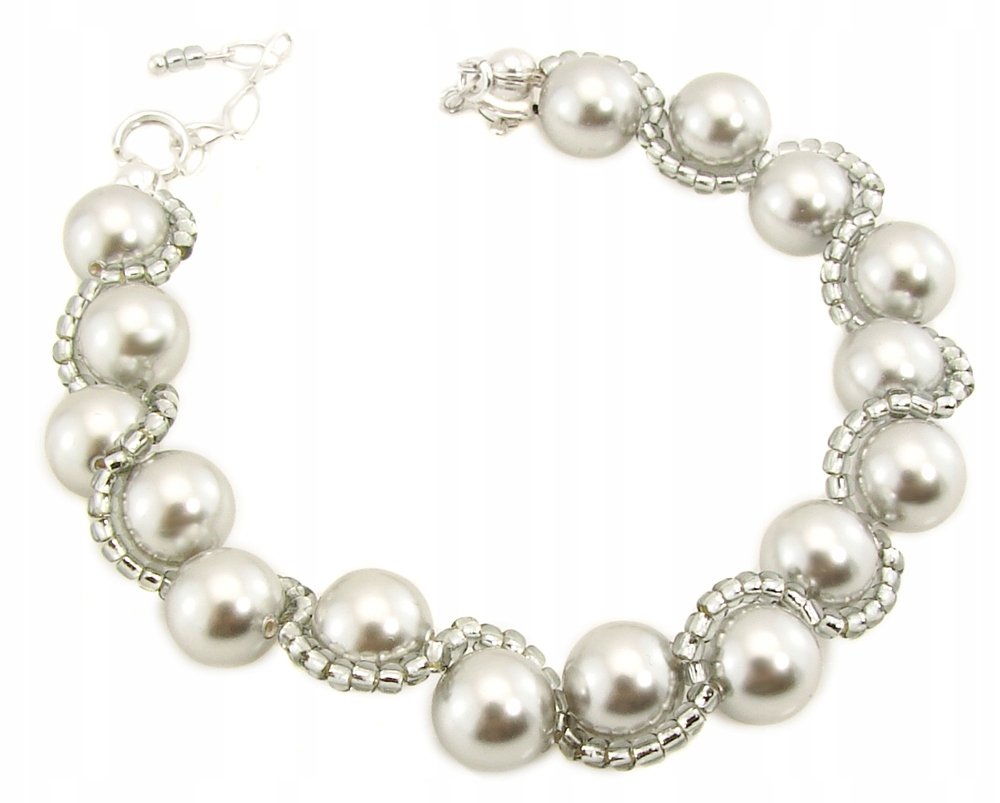 Bransoletka Arsylion z pereł Swarovski Light Grey