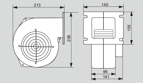 Wentylator dmuchawa WPA 140 do kotła pieca Marka MPlusM