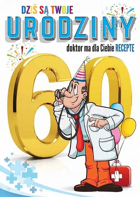 

Karnet na 60 Urodziny kartka Koperta recepta