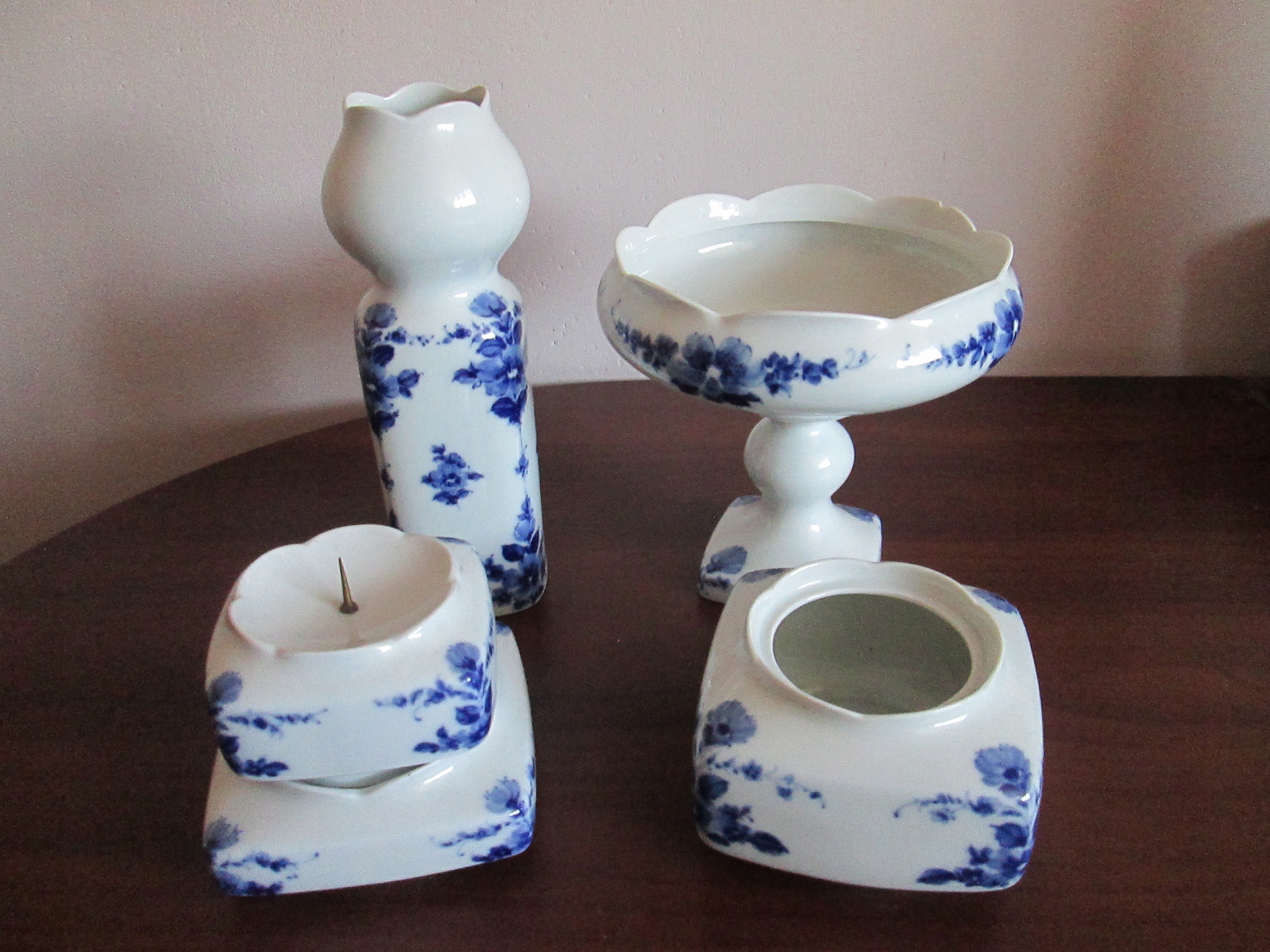 ZESTAW KOBALT FINE CHINA LICHTE GDR TURYNGIA WAZON PORCELANA Z PRL