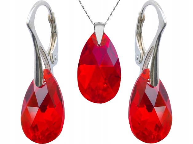 

Komplet Swarovski Migdał 16mm Light Siam Ab