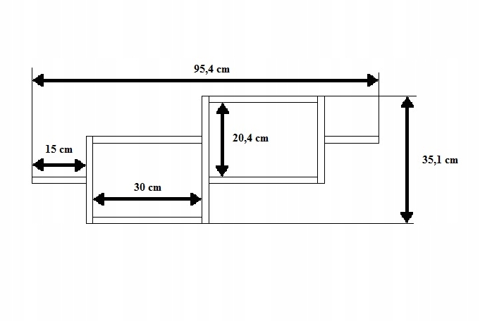 PÓŁKA WISZĄCA, REGAŁ NR 10 Szerokość mebla 95.4 cm