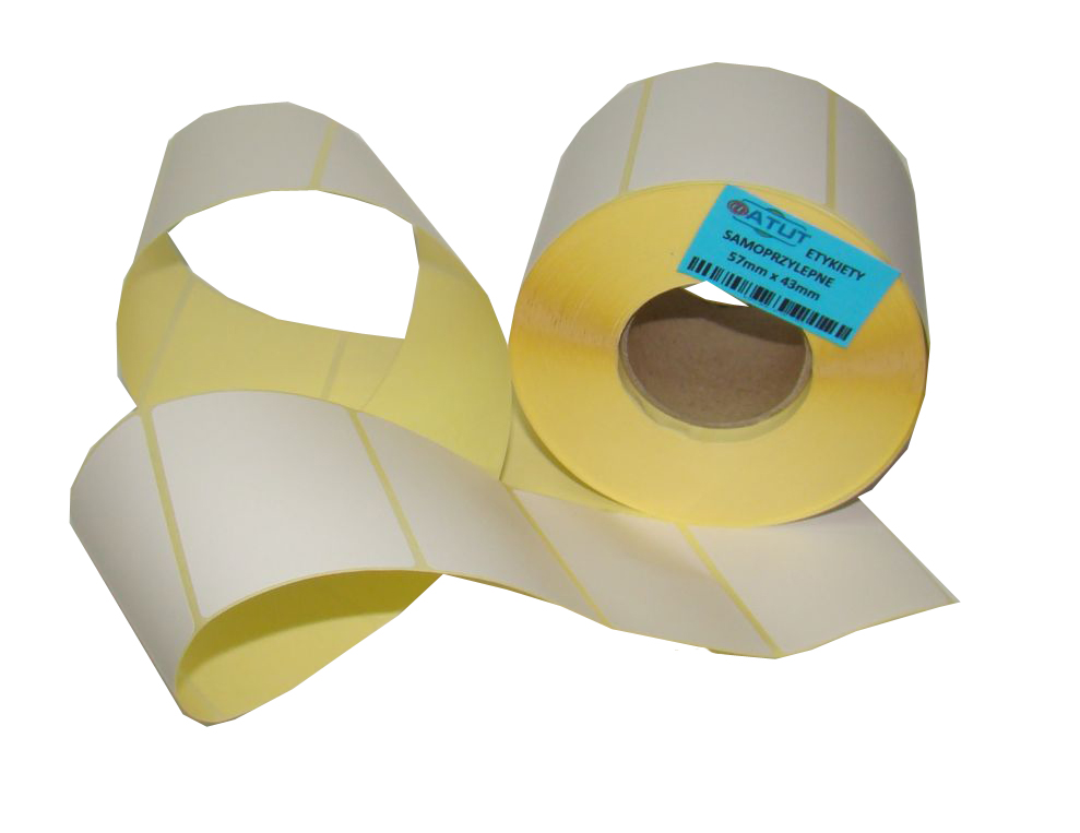 

Etykiety termiczne 57x43mm, 900 etykiet na rolce