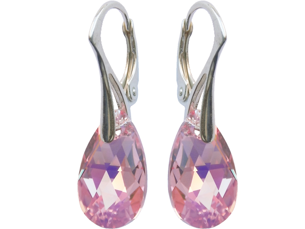 

Kolczyki Swarovski Migdał 16mm Light Rose Ab