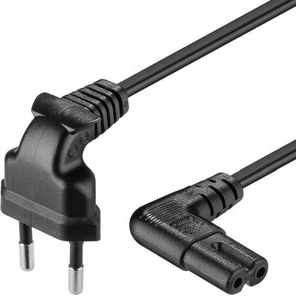 

Kabel zasilający kątowy 2m Euro/C7 ósemka czar. Hq