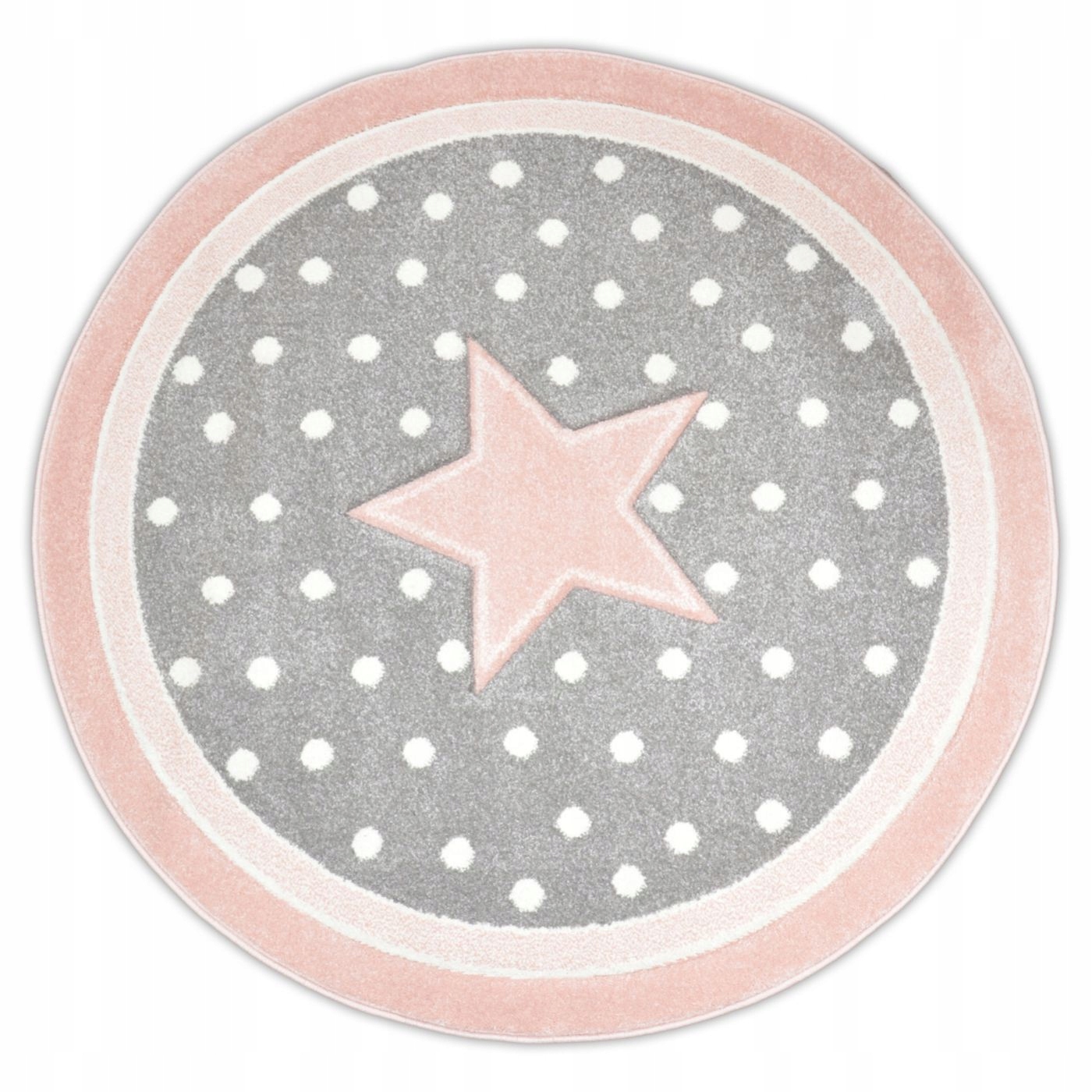 Ковер Diamond ЗВЕЗДА 91788 серо-розовый круг
