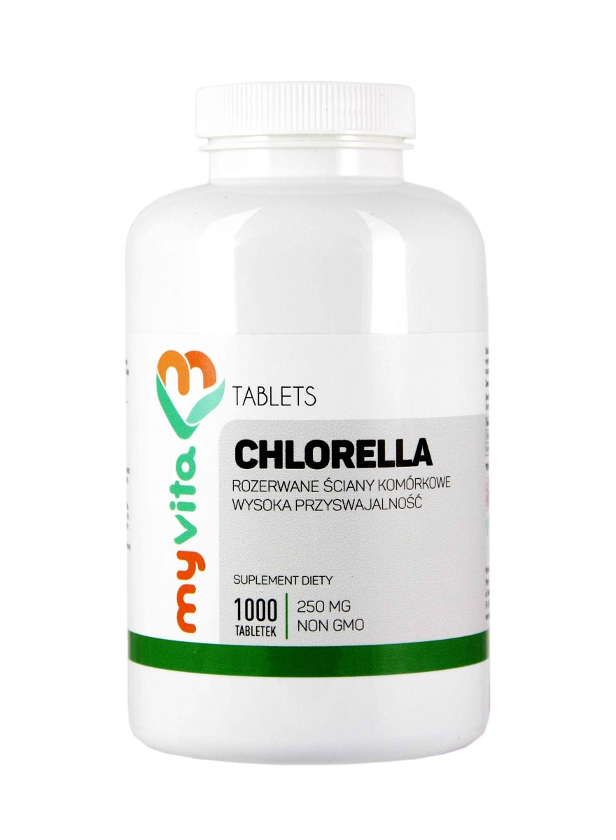 CHLORELLA TABLETKI 250mg (1000szt) DETOX MyVita !