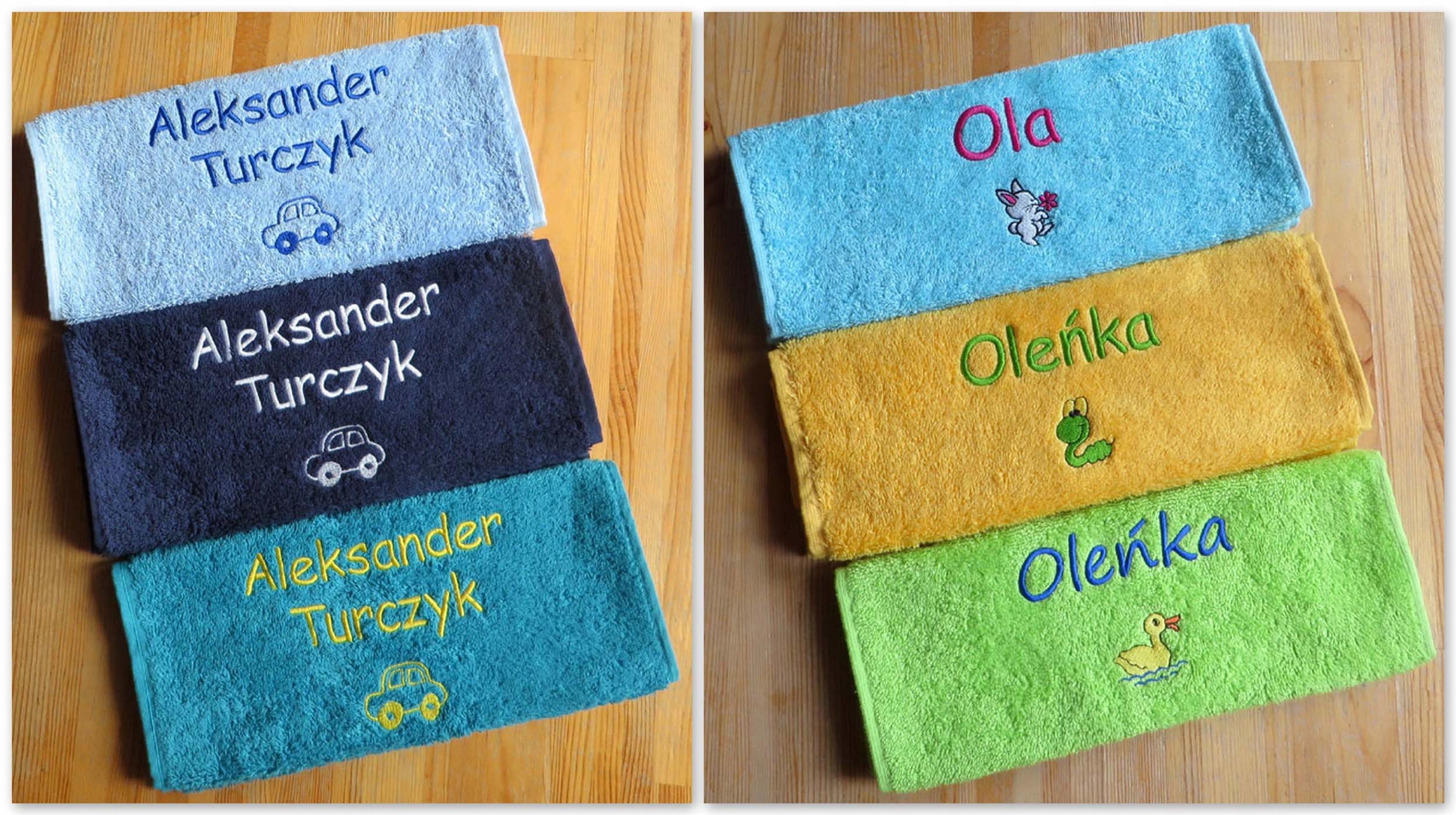 Ręcznik z haft IMIĘ dziecka 30x50 cm przedszkole Szerokość 30 cm