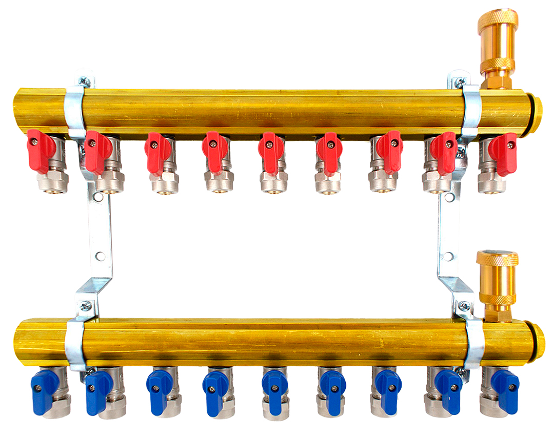 Rozdeľovač C.o. 9-sekčná sada ventilov pex 16