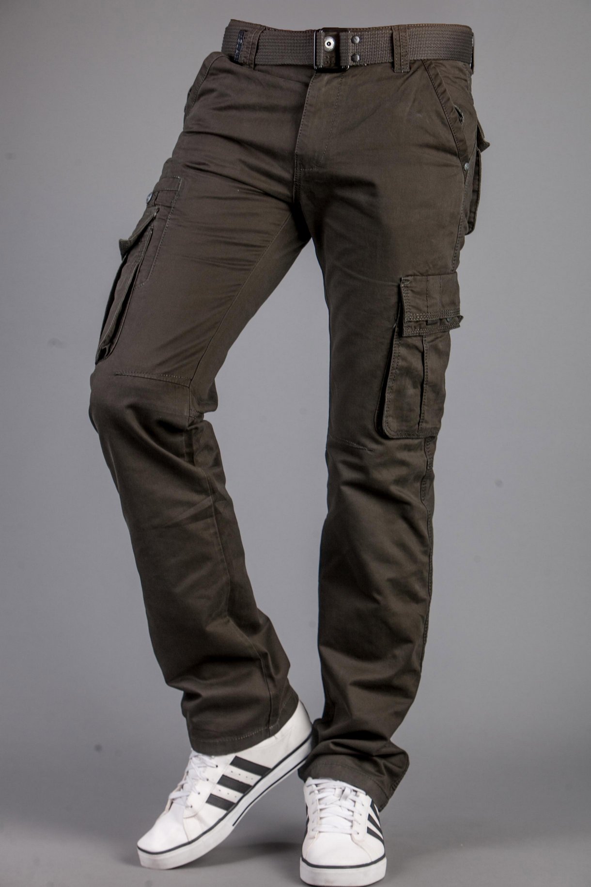 Мужские брюки карго с накладными карманами