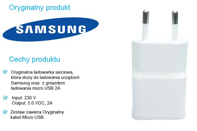 ORYGINALNA ŁADOWARKA SAMSUNG+ USB DO KAMPERA Marka Samsung