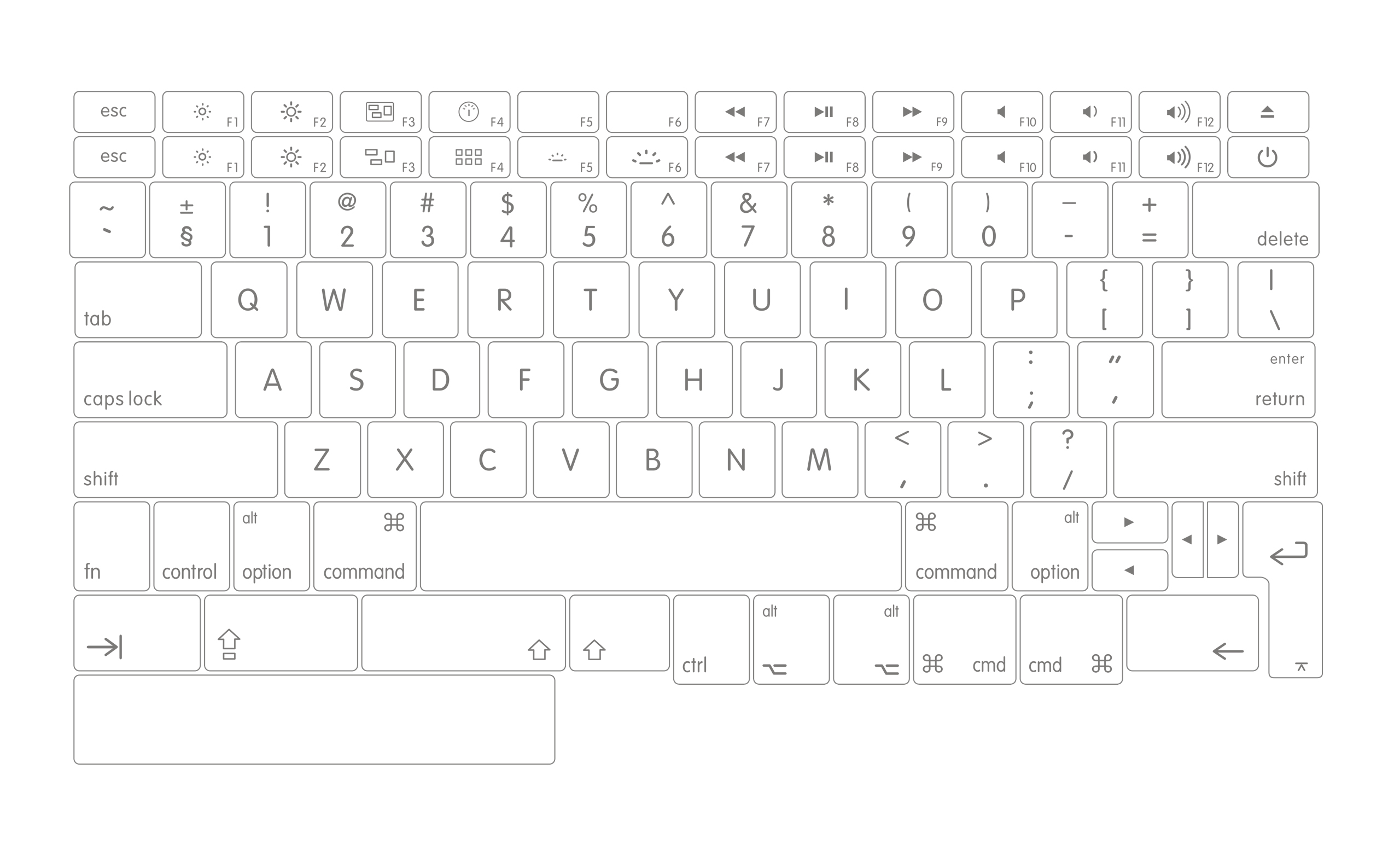 Наклейки на всю клавиатуру - APPLE, MAC, MACBOOK