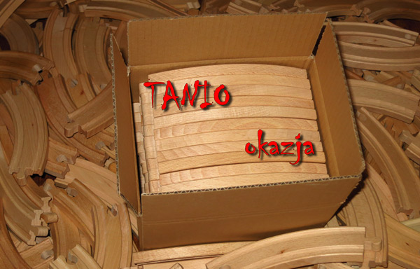 ŁUK DUŻY Drewniane Tory - AŻ 40 SZTUK OKAZJA !!! Materiał Drewno