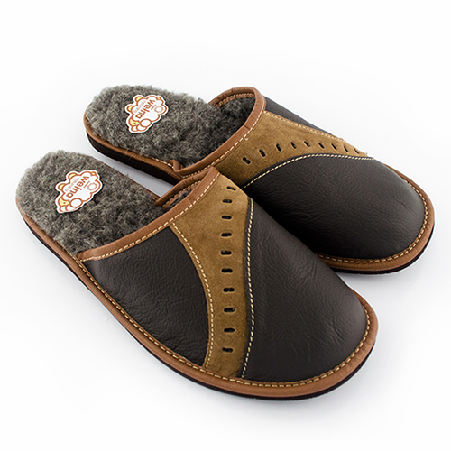 KAPCIE MĘSKIE OCIEPLANE WEŁNA LACZKI SKÓRZANE Płeć Produkt męski