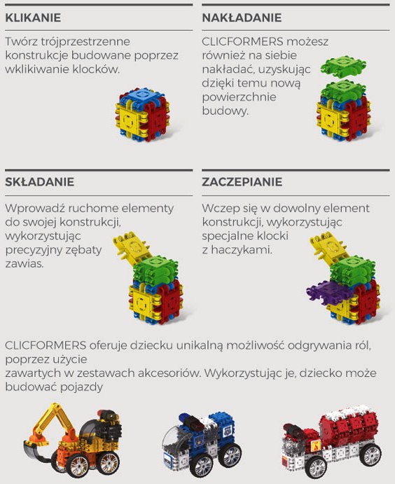 CLICS PL klocki CLICFORMERS 801003 90el. NOWOŚĆ ! Szerokość produktu 35 cm