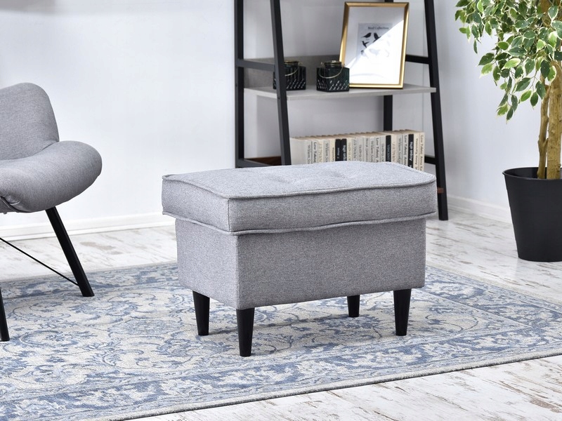 PUFA SKANDYNAWSKA DO FOTELA SALONU MIĘKKA Z GUZIKAMI NA NOGACH MALMO SZARA Kod producenta 5907698615125