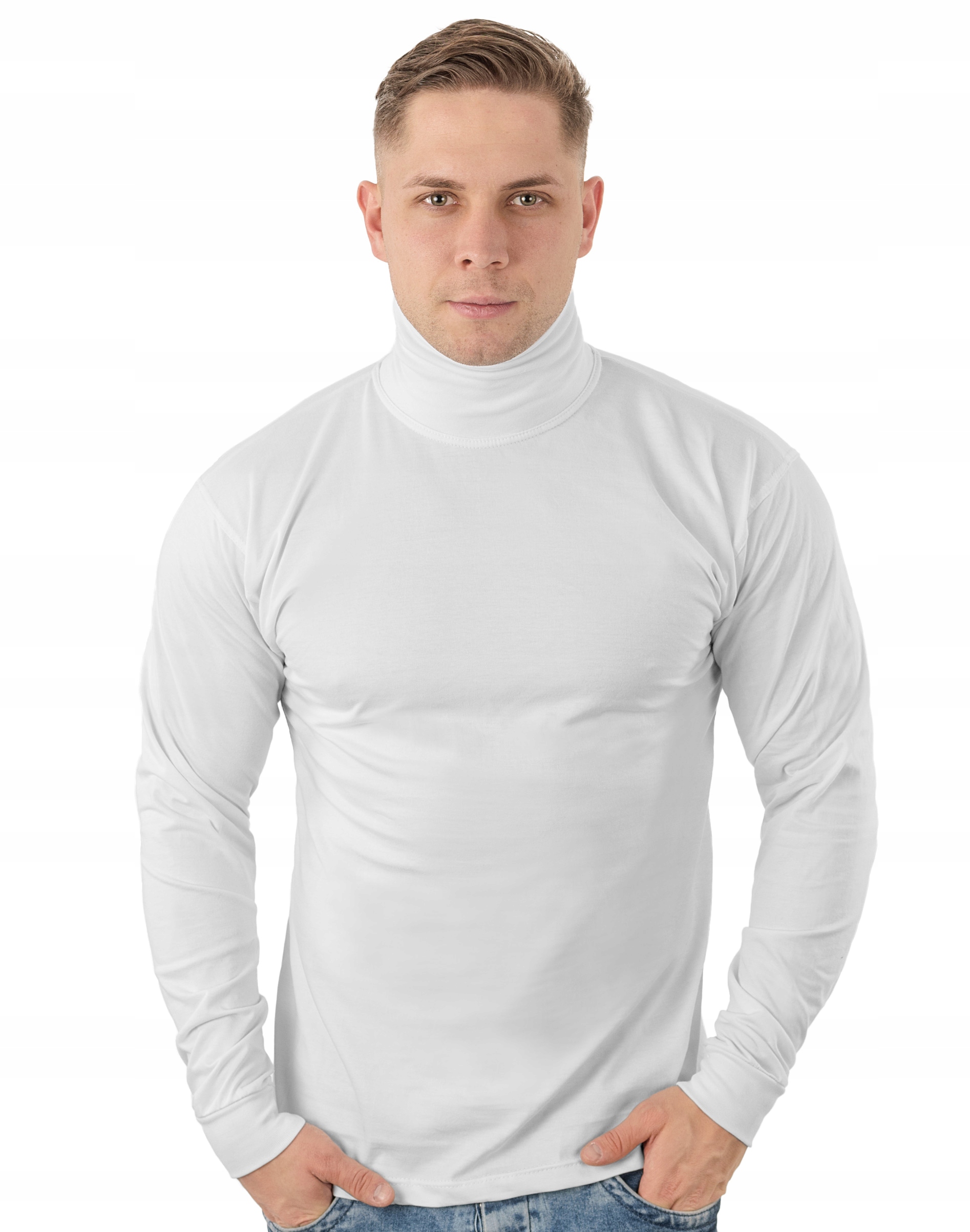 

Elegancki Sweter Golf Męski Golfy Wxm r 4XL biały