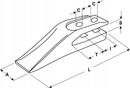 ZĄB TEREX FERMEC MASSEY FERGUSON 1462201M2 1462201M3 ROZSRAW ŚRUB 53MM Numer katalogowy części 1462201M2