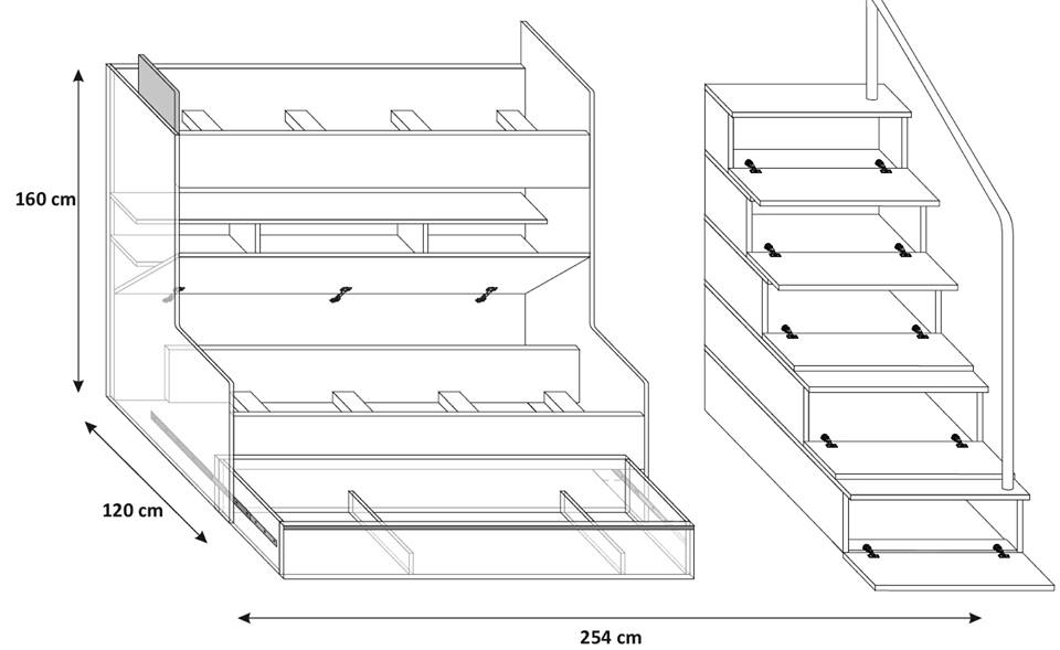 Łóżko piętrowe RAJ 2 Kod producenta KM
