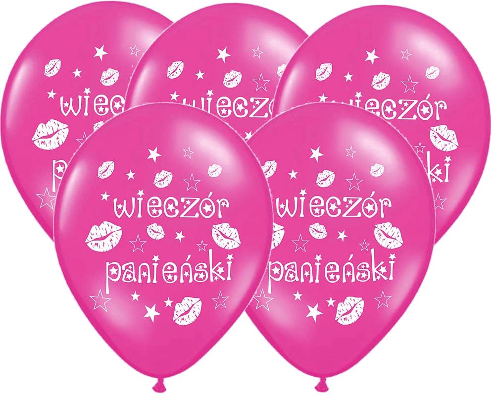 BALONY "WIECZÓR PANIEŃSKI" 5 SZT FUKSJA