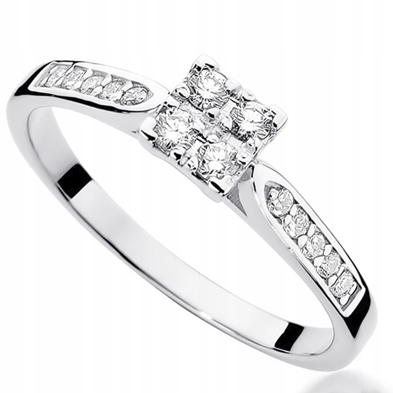 

Pierścionek Z Białego Złota Z Brylantami 0,16ct