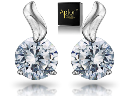 

Srebrne Kolczyki Kółka Kr. Swarovski Ange Pudełko