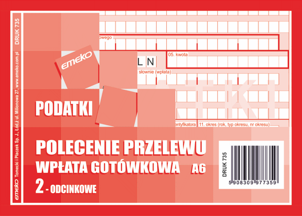 

Podatki Polecenie przelewu 2-odc. Emeko A6 735