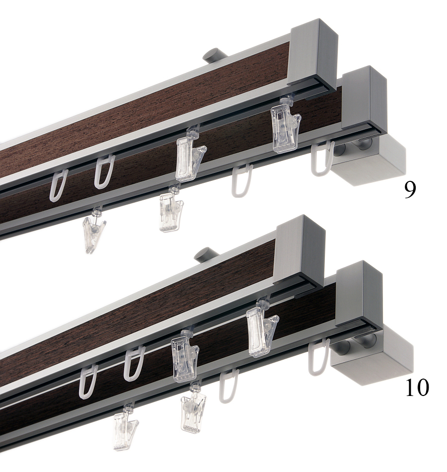 KARNISZE APARTAMENTOWE ALUMINIOWE NA WYMIAR II Długość drążka 10 cm