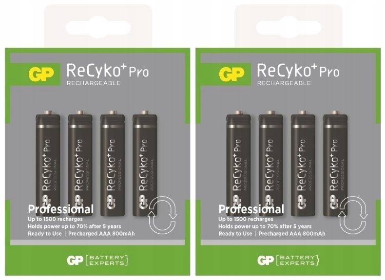 

8 x Akumulator Gp Recyko+ Aaa R3 800mAh 1,2V NiMH