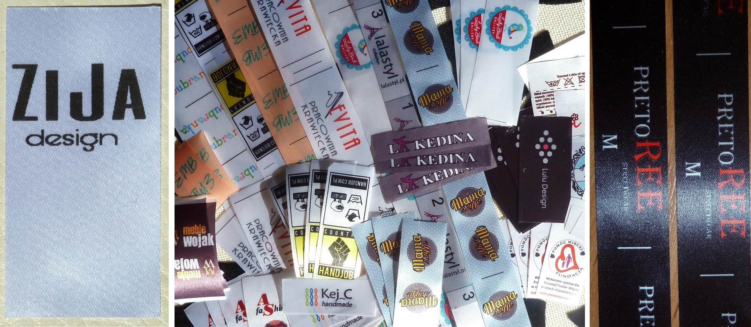 Satyna TANIO nadruk srebrny METKI WSZYWKI 40 mm Marka inna