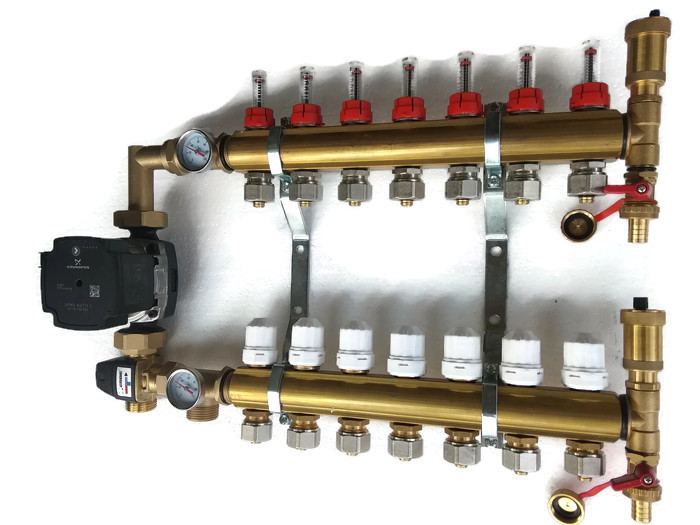 Rozdělovač 8 okruhů s čerpací skupinou pro podlahovku!!