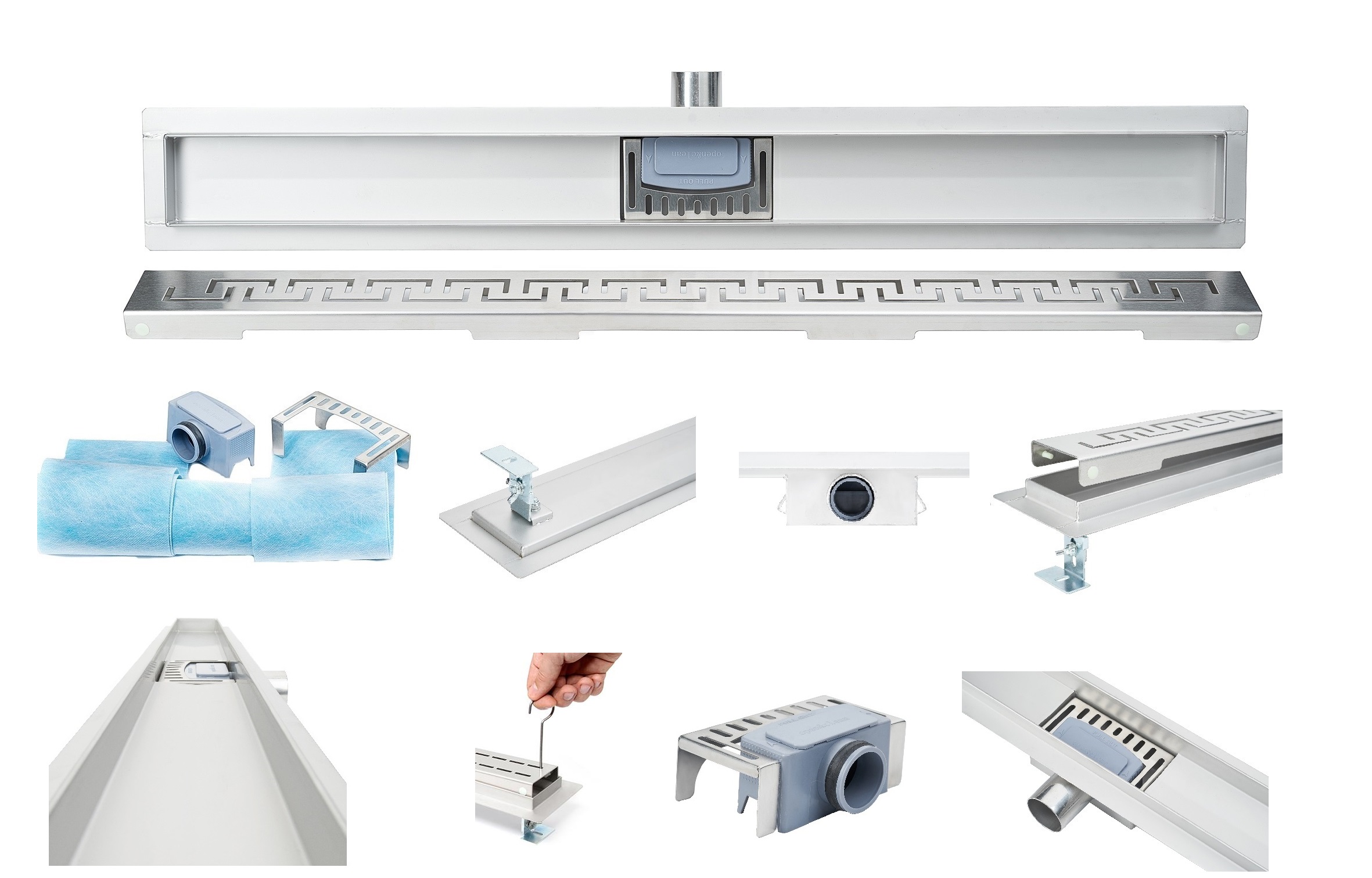 

Sanitline Odpływ liniowy 100cm Komplet + Wzory Pl