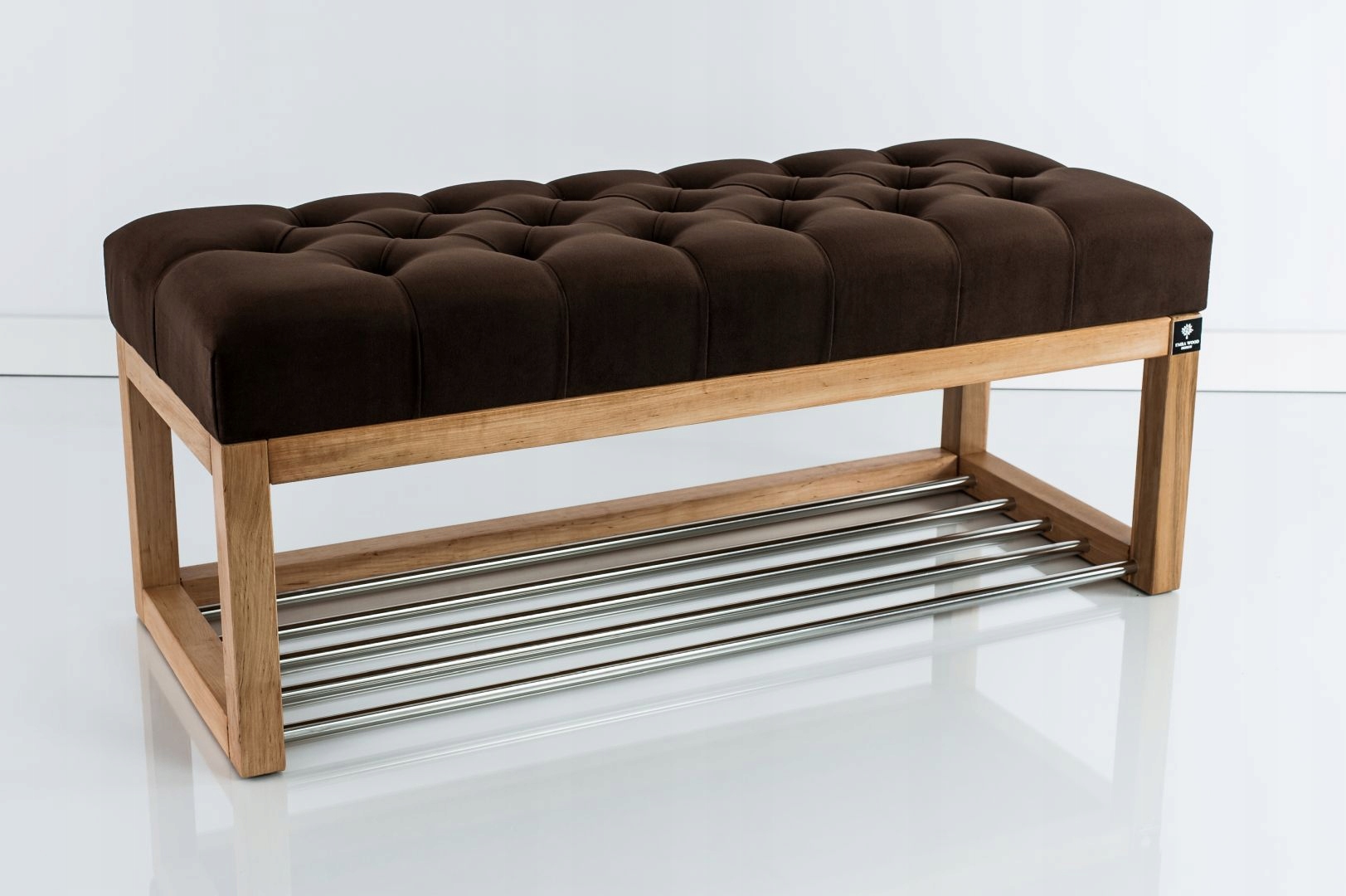 100 Producent Ławka Pikowana Brąz EMRA WOOD Szerokość mebla 100 cm