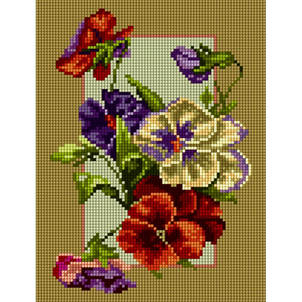 Kanwa Haft Krzyżykowy 18x24 Bratki G5875