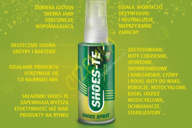 3x Dezynfekcja obuwia BUTÓW SHOES-TE SPRAY 50ml Nazwa Shoes-Te