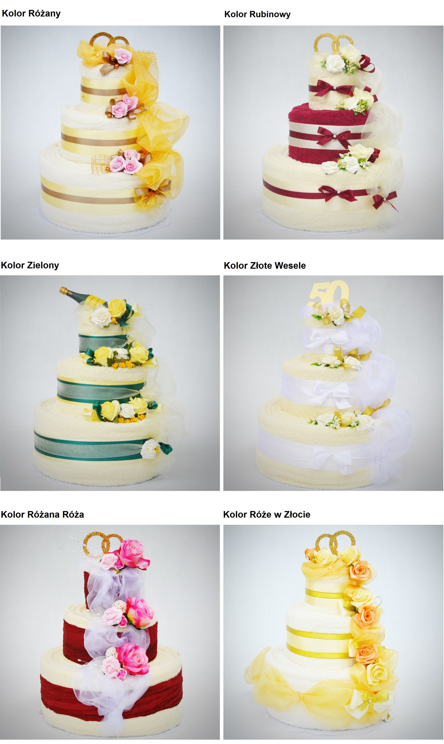 Tort z 4GRUBYCH DUŻYCH ręczników DUŻY HAFTY GRATIS Z dedykacją Tak