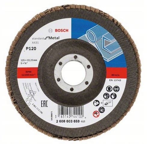 

Listkowa tarcza szlif. Bosch 125 mm P120 10 szt.