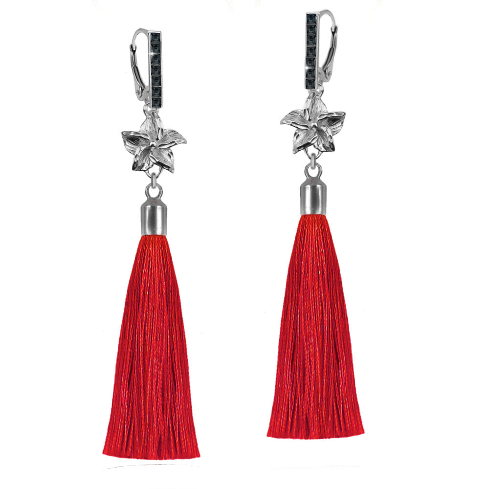 

Srebrne kolczyki Bell Chic z chwostami i Swarovski