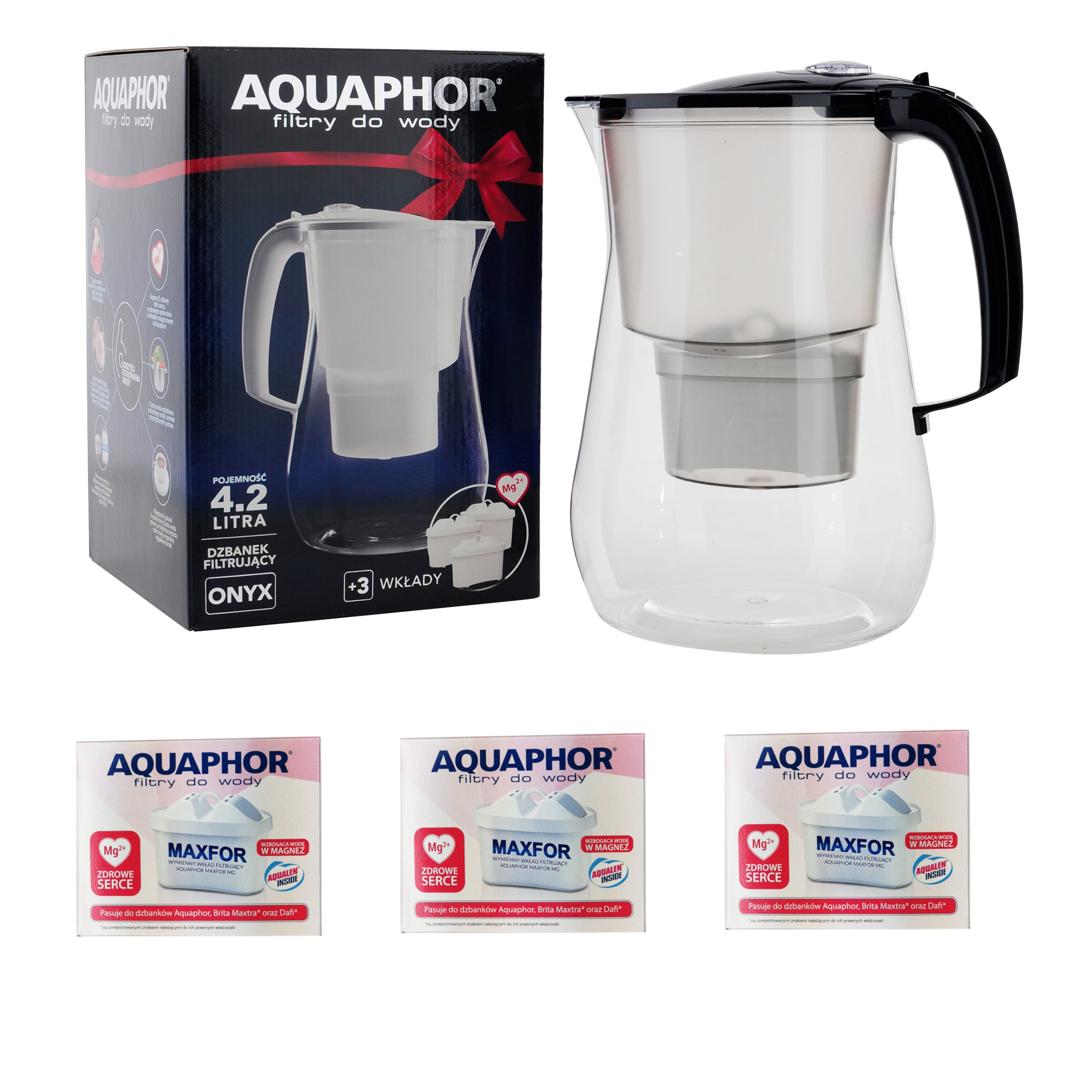 

Aquaphor Onyx Dzbanek Filtrujący 3 Wkłady Magnez