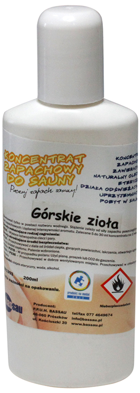 

Koncentrat Zapachowy Do Sauny Górskie Zioła 200 ml