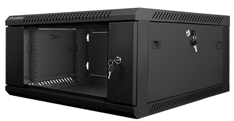 4U 19" Szafa Rack wisząca teleinformatyczna Szafka szklane drzwi 600 Czarna