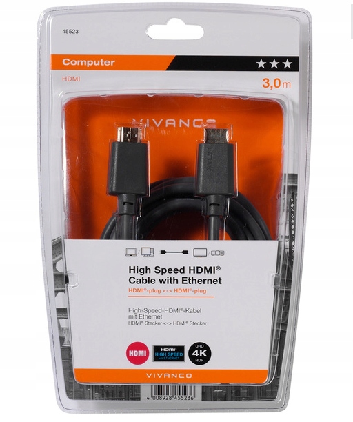 

Hdmi 3m 2.0 3D 4K Uhd/hdr 18Gbps Arc Vivanco W-wa