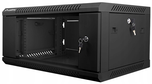 4U 19" Szafa Rack wisząca teleinformatyczna Szafka szklane drzwi 450 Czarna