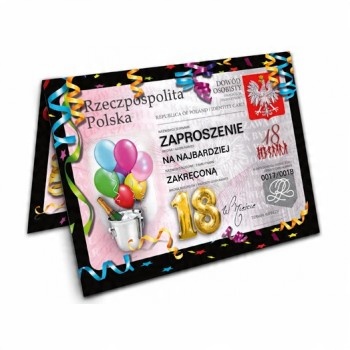 

Zaproszenia na 18 urodziny 18 lat impreza