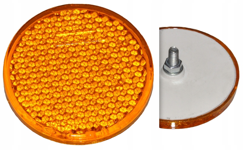 

Odblask Żółty Okrągły Przykręcany Śr. 62 MM