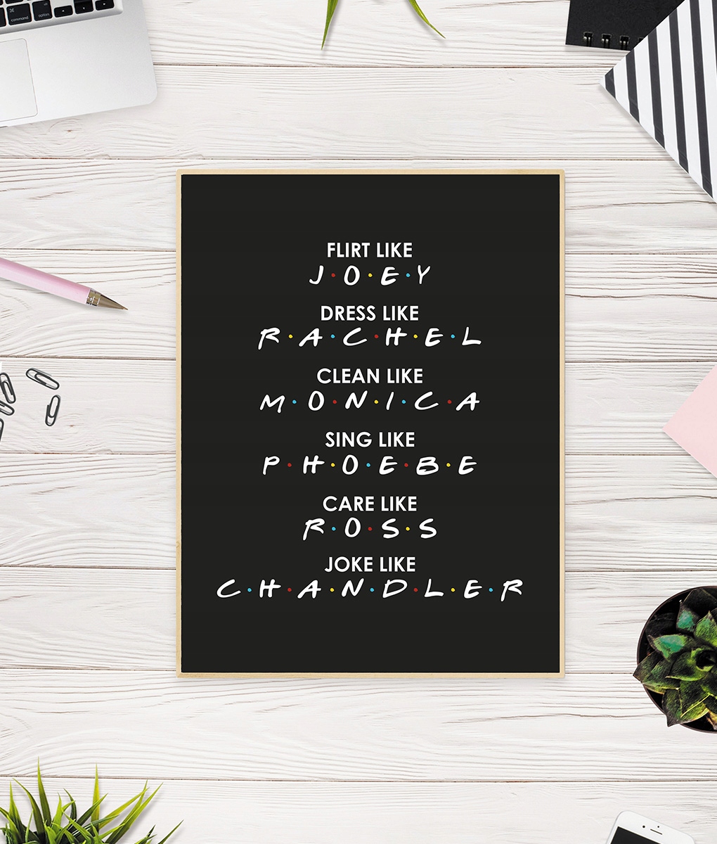 FRIENDS - plakat serial PRZYJACIELE A4 na prezent Marka Stencils