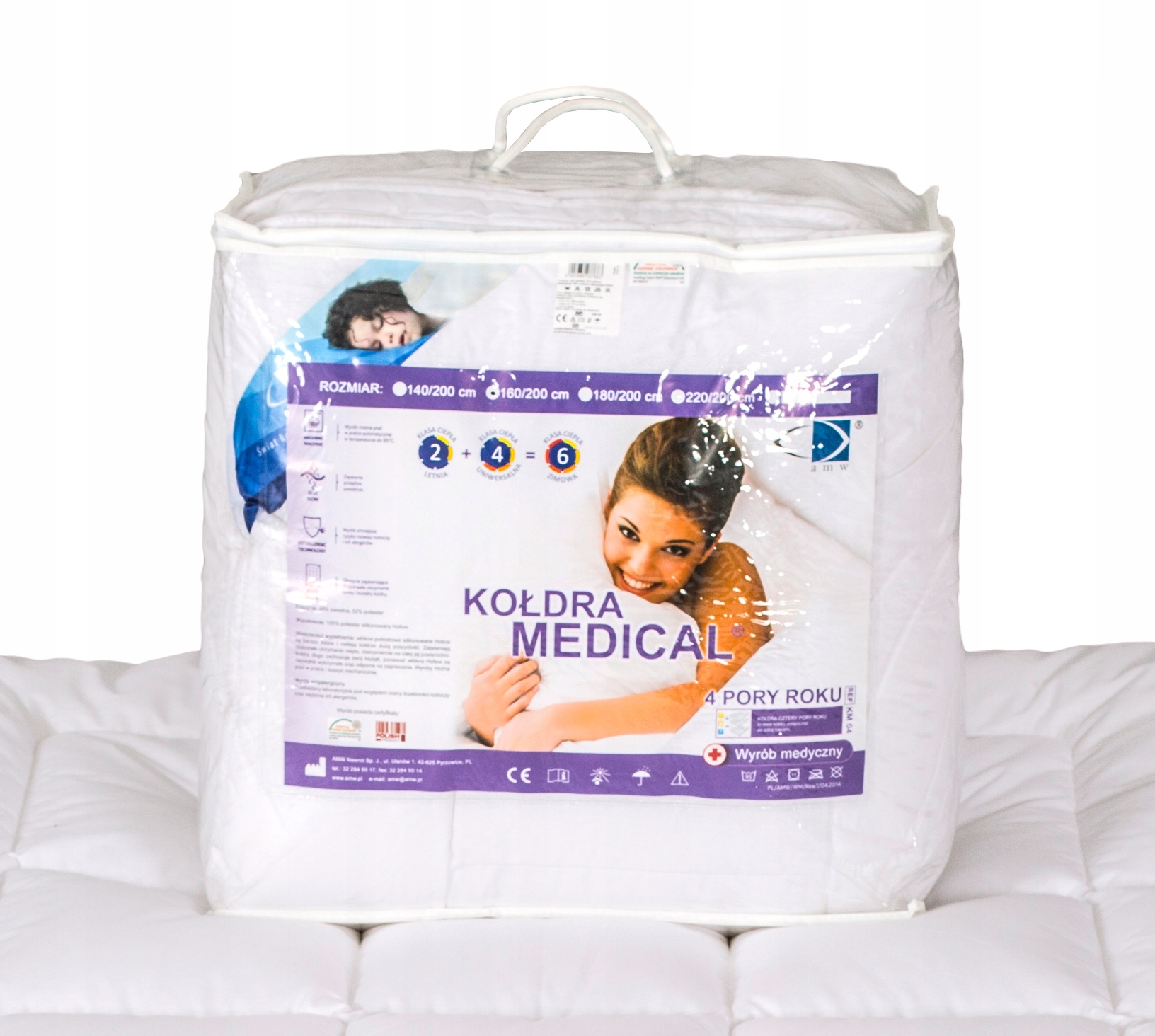 Kołdra MEDICAL 4 pory roku 160x200 Podwójna AMW Sezonowość kołdry całoroczna