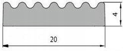 USZCZELKA GUMOWA Z KLEJEM SAMOPRZYLEPNA -E 20x4 Marka inna