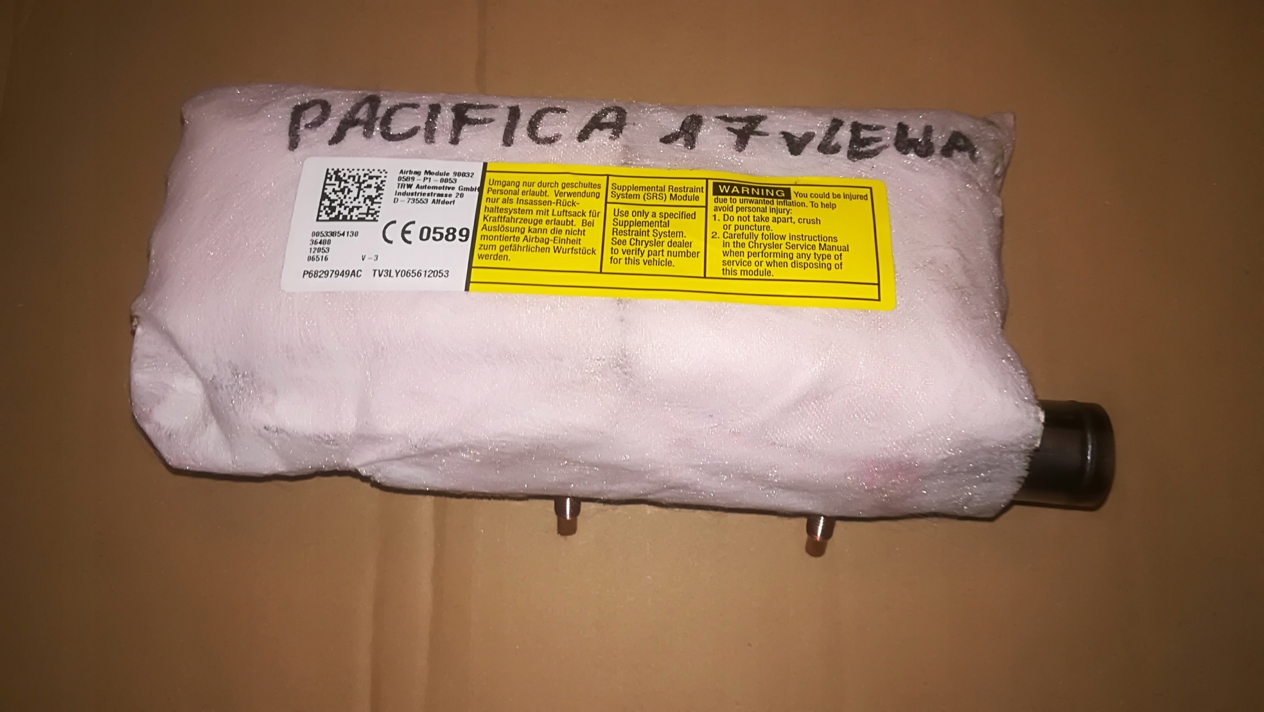 68297949AC - PACIFICA 2016 2017 2018 2019 ПОДУШКА СИДІННЯ ЛІВА