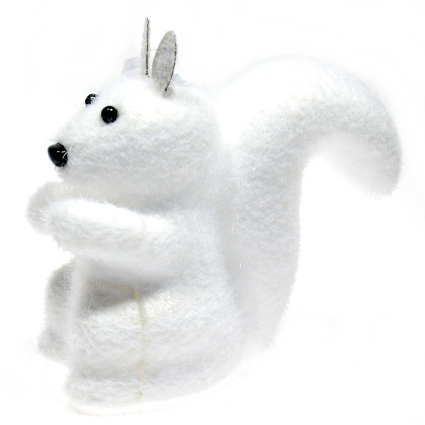 

Wiewiórka flokowana Biała 9 cm 1 szt.